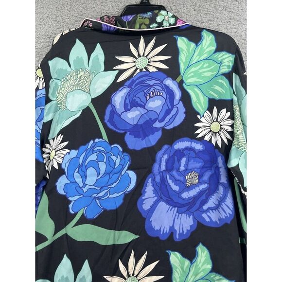Karon Mabon Xlarge Floral Short Sleeve Button Down Pajama Top New - Picture 6 of 8